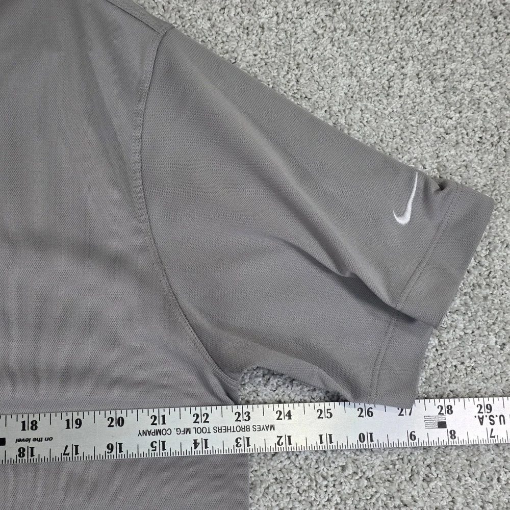 Nike Golf Men L Dri-Fit Short Sleeve Tour Performance Polo Shirt Gray Swoosh